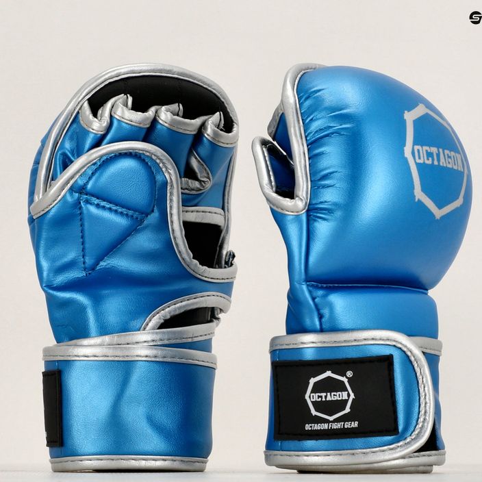 Рукавиці спарингові Octagon Mettalic MMA blue 7