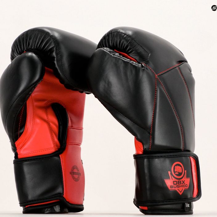 Боксерські рукавички для муай-тай DBX BUSHIDO "Hammer - Red" чорні/червоні 14