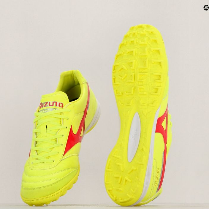 Кросівки футбольні чоловічі Mizuno Morelia Sala Elite TF safety yellow/fiery coral 2/galaxy silver 11