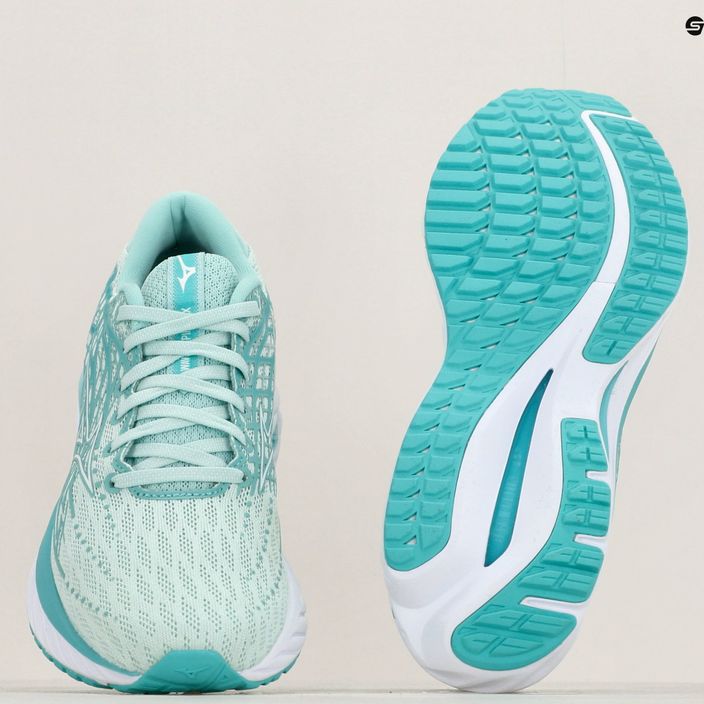 Жіночі бігові кросівки Mizuno Wave Inspire 20 яєчна шкаралупа синій/білий/синьо-бірюзовий 11