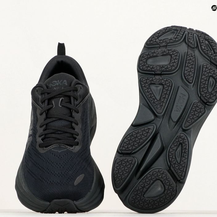 Чоловічі бігові кросівки HOKA Bondi 8 Wide чорний/чорний 9