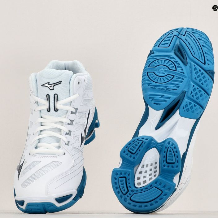 Кросівки для волейболу чоловічі Mizuno Wave Mid Voltage white/sailor blue/silver 9
