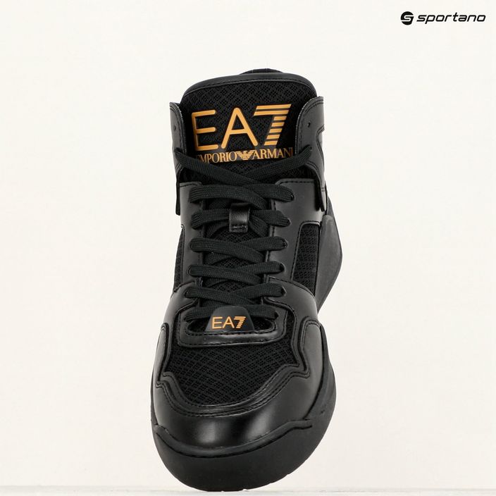 EA7 Emporio Armani Basket Mid потрійні чорні/золоті туфлі 9