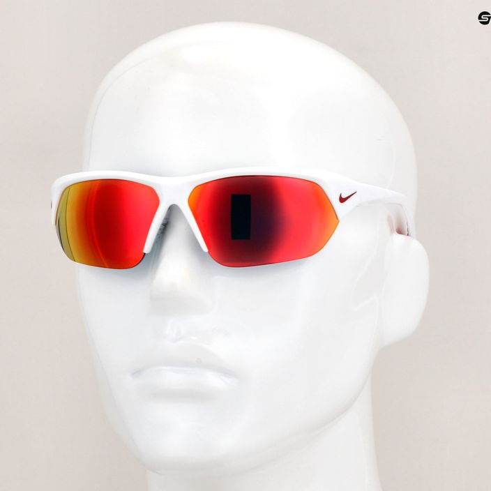Чоловічі сонцезахисні окуляри Nike Skylon Ace білі/сірі з червоним дзеркалом 6