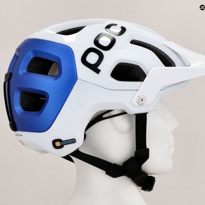 Велосипедний шолом для MTB POC Tectal Race MIPS hydrogen white/опаловий блакитний металік матовий 2