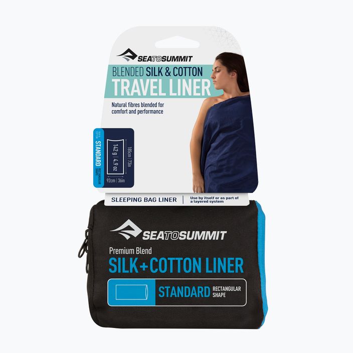 Вкладиш для спального мішка Sea to Summit Silk/Cotton Travel Liner Standard зелений ASLKCTNSTDSF 2