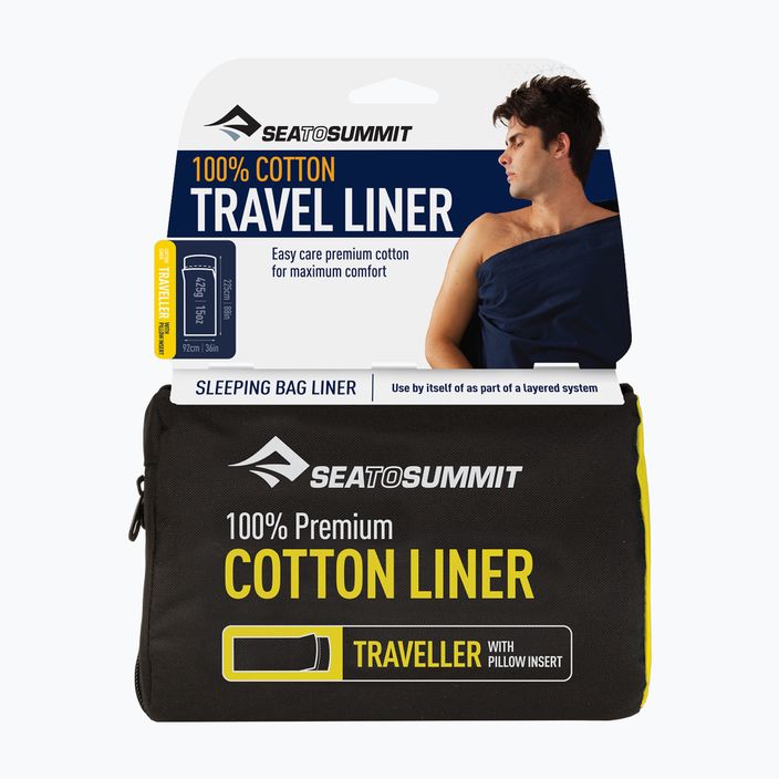 Вкладиш для спального мішка Sea to Summit Premium Cotton Travel Liner - Standard Rectangular зелений ASTDOSGN 3