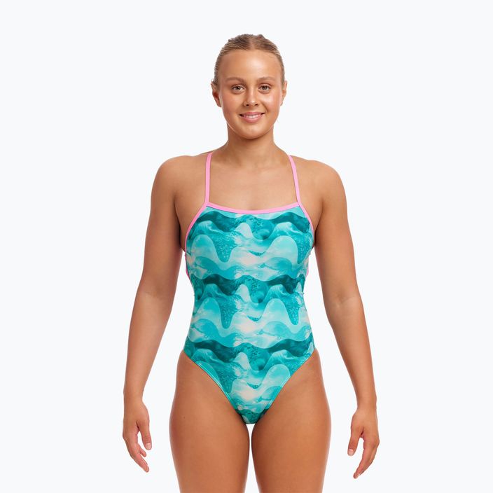 Жіночий суцільний купальник Funkita Strapped In One Piece бірюзова хвиля 2