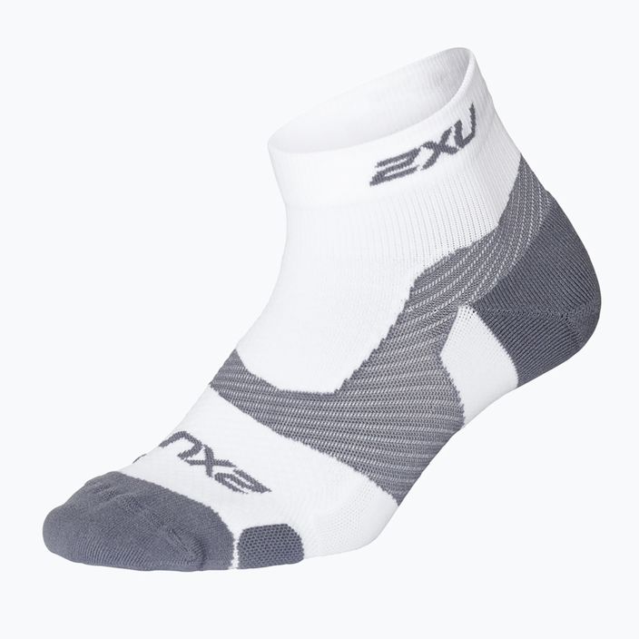Шкарпетки для бігу 2XU Vectr Light Cushion 1/4 Crew white/grey
