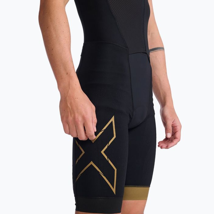 Чоловічий триатлонний костюм 2XU Light Speed Front Zip чорний/золотий 3
