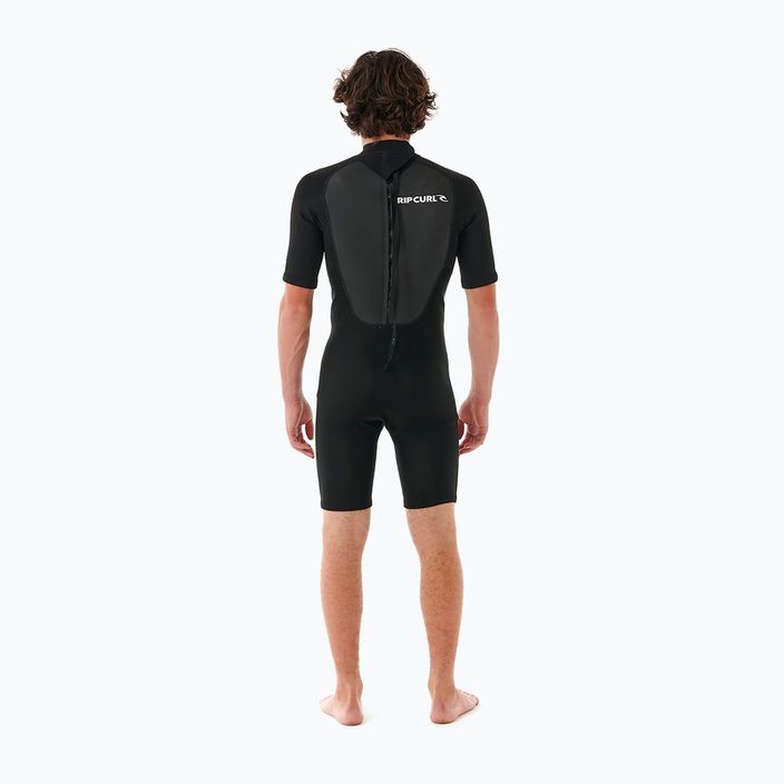 Чоловічий купальний костюм Rip Curl Omega 2 мм на задній блискавці з піни для плавання чорний 3