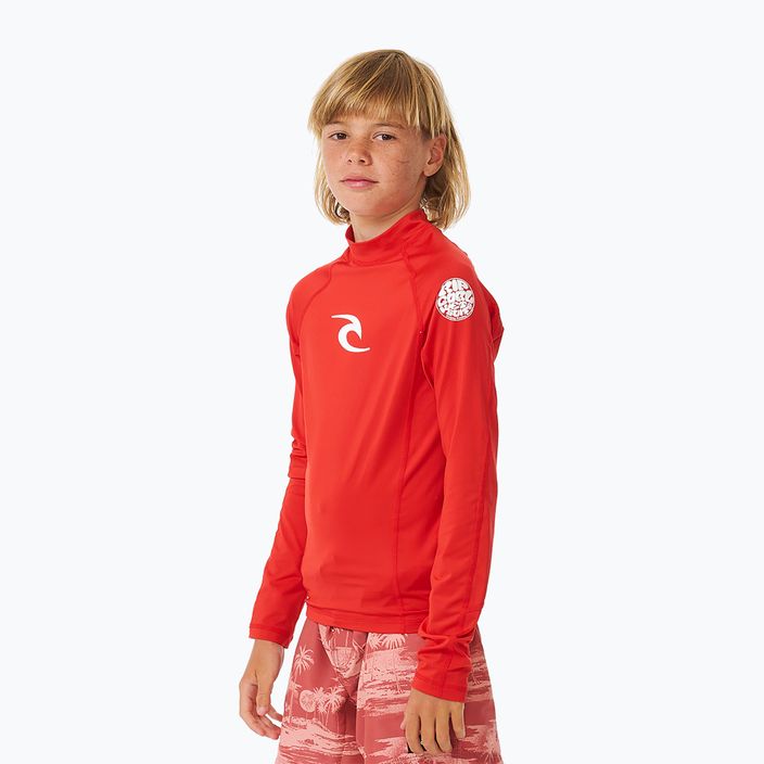 Лонгслів для плавання дитячий Rip Curl Lycra Brand Wave UPF red 4