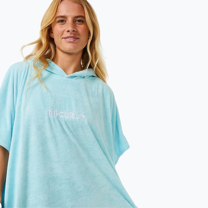 Небесно-блакитне жіноче пончо Rip Curl Classic Surf з капюшоном 5