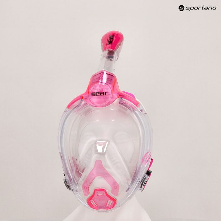 Дитяча маска для снорклінгу SEAC Libera рожева трансп./рожева для повного обличчя 5