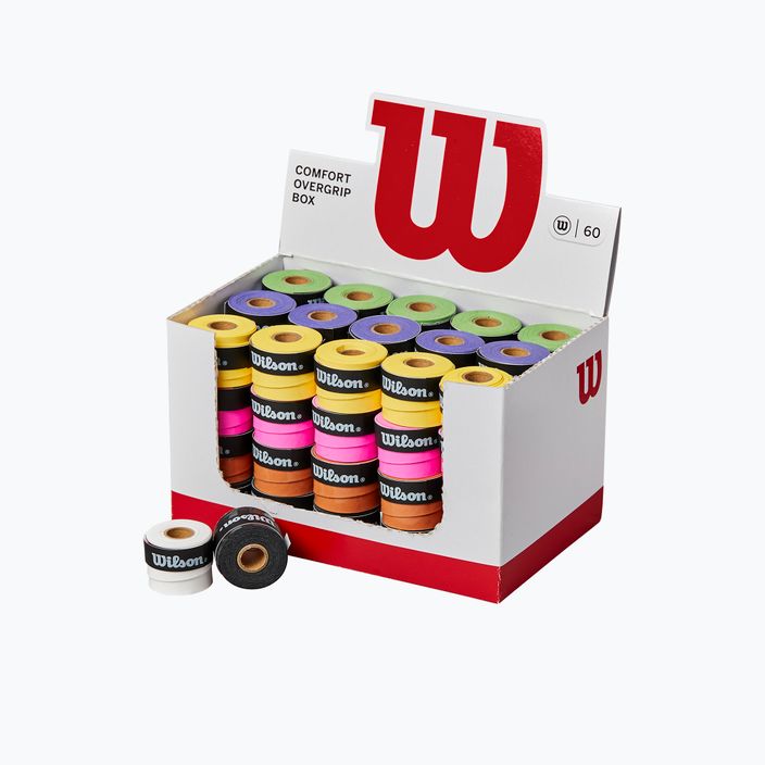 Обгортки для тенісних ракеток Wilson Overgrip Ultra Box 60 шт. кольорові WR8410701001