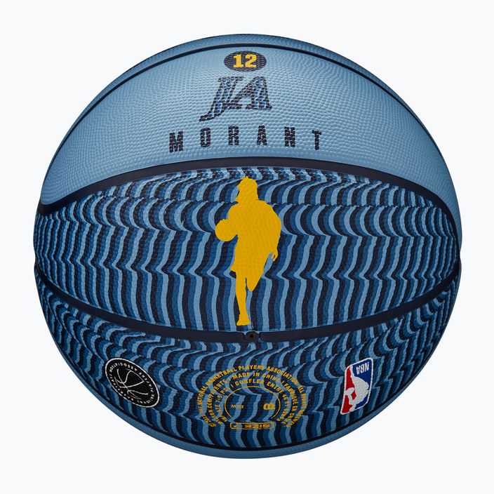 М'яч баскетбольний Wilson NBA Player Icon Outdoor Morant blue розмір 7 6