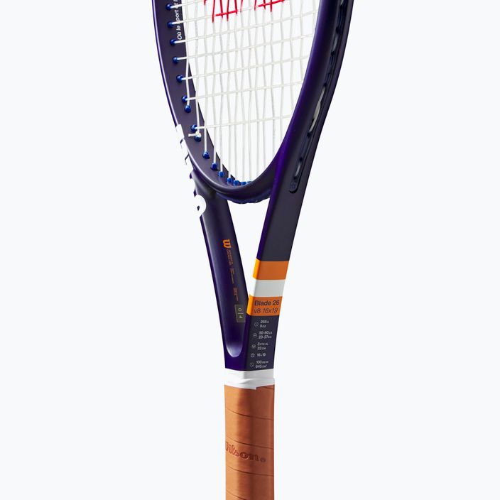 Ракетка тенісна дитяча Wilson Blade 26 Roland Garros 2023 синьо-помаранчева WR128010U 6