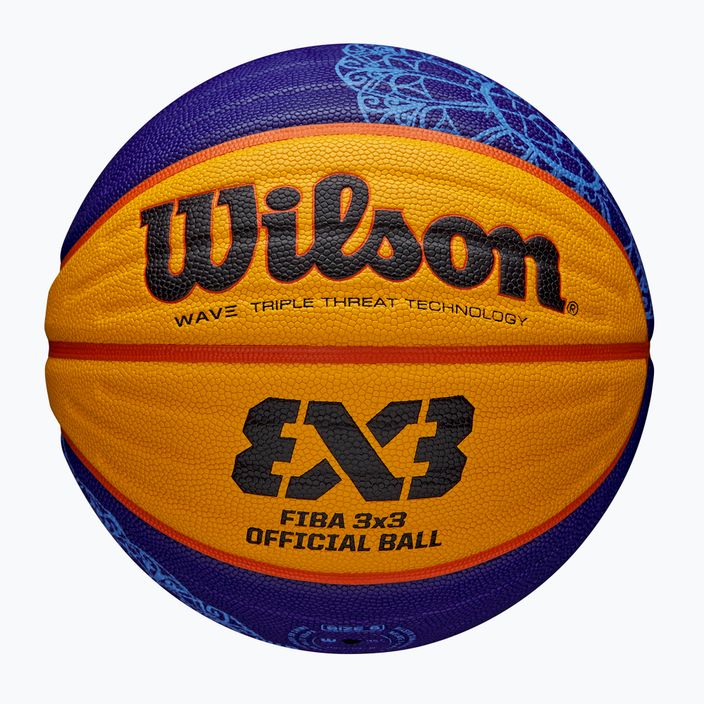 М'яч баскетбольний Wilson Fiba 3x3 Game Ball Paris Retail 2024 blue/yellow розмір 6