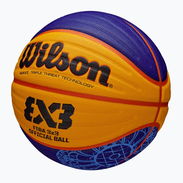 М'яч баскетбольний Wilson Fiba 3x3 Game Ball Paris Retail 2024 blue/yellow розмір 6 3