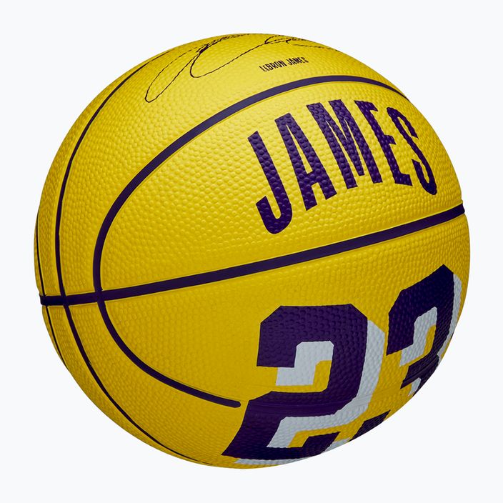 М'яч баскетбольний дитячий Wilson NBA Player Icon Mini Lebron yellow розмір 3 2