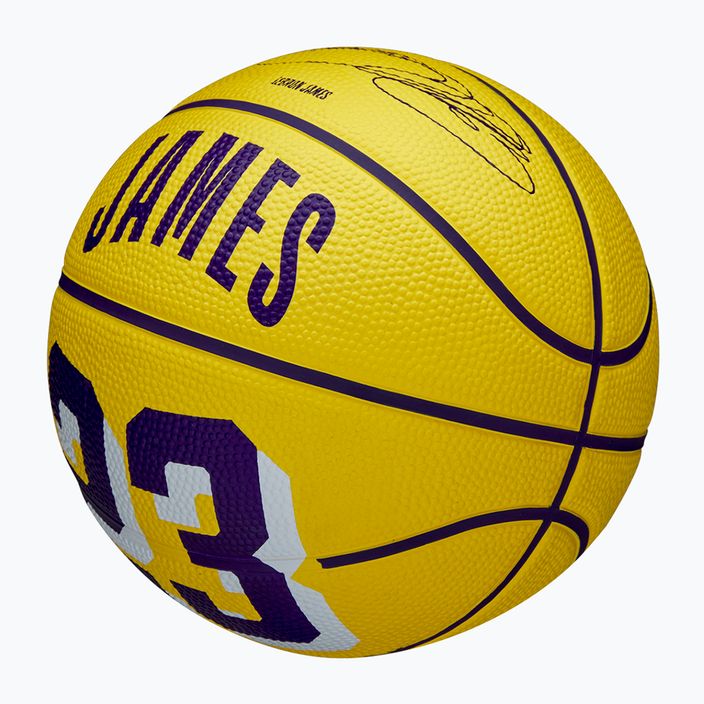 М'яч баскетбольний дитячий Wilson NBA Player Icon Mini Lebron yellow розмір 3 3