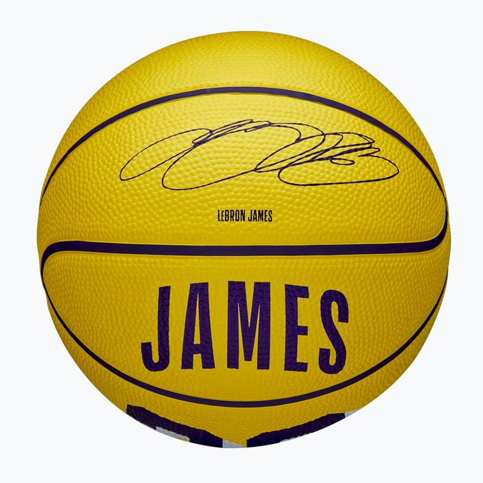 М'яч баскетбольний дитячий Wilson NBA Player Icon Mini Lebron yellow розмір 3 4