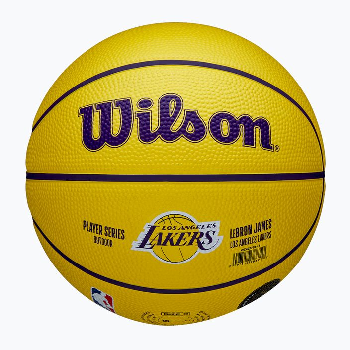 М'яч баскетбольний дитячий Wilson NBA Player Icon Mini Lebron yellow розмір 3 5