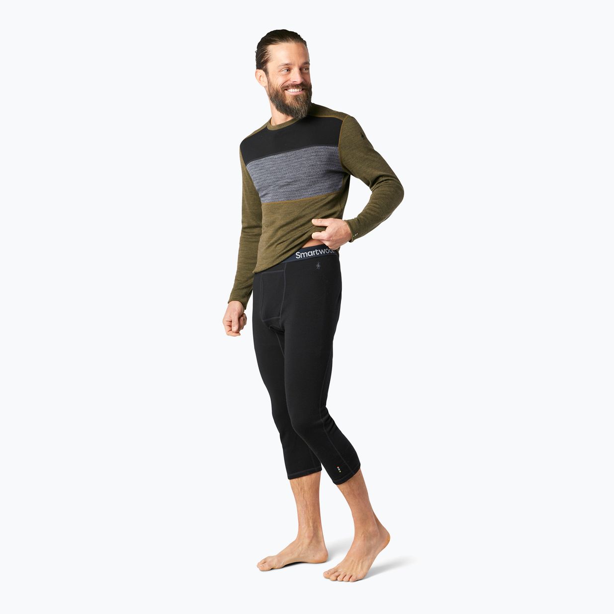 Чоловіча термобілизна Smartwool Classic Thermal Merino Base Layer 3/4 Bottom Boxed чорна 2