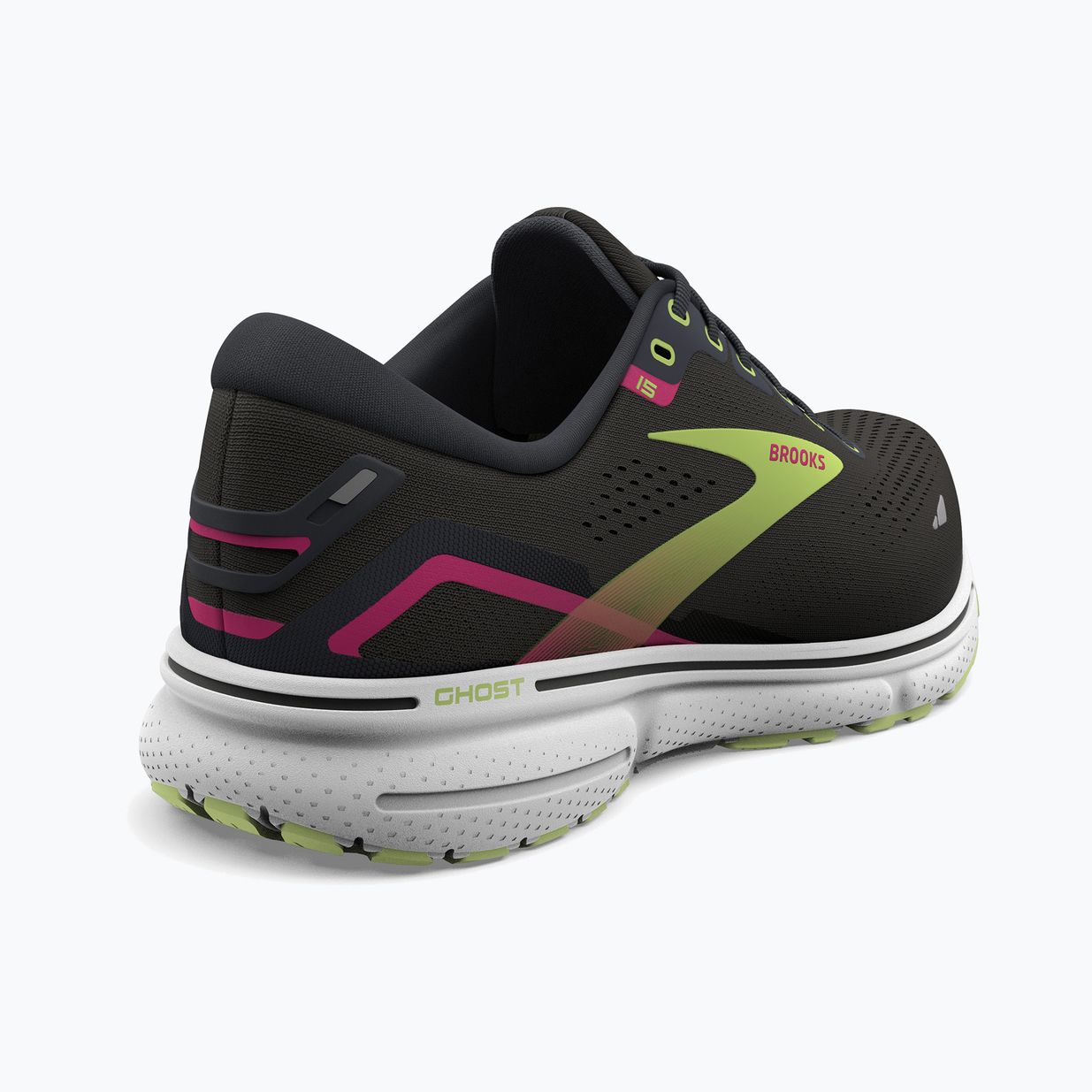 Кросівки для бігу жіночі Brooks Ghost 15 black/ebony/sharp green 16