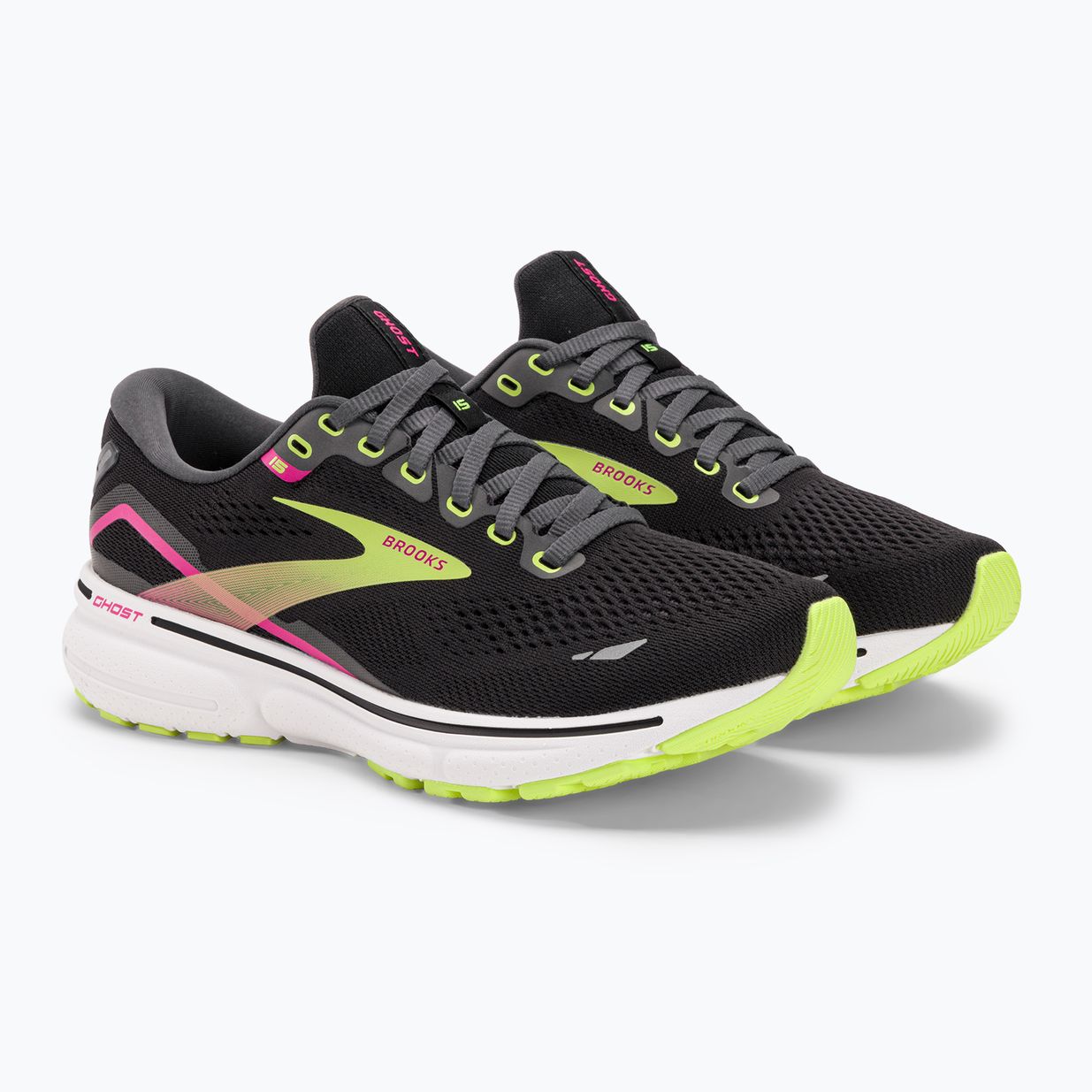 Кросівки для бігу жіночі Brooks Ghost 15 black/ebony/sharp green 4