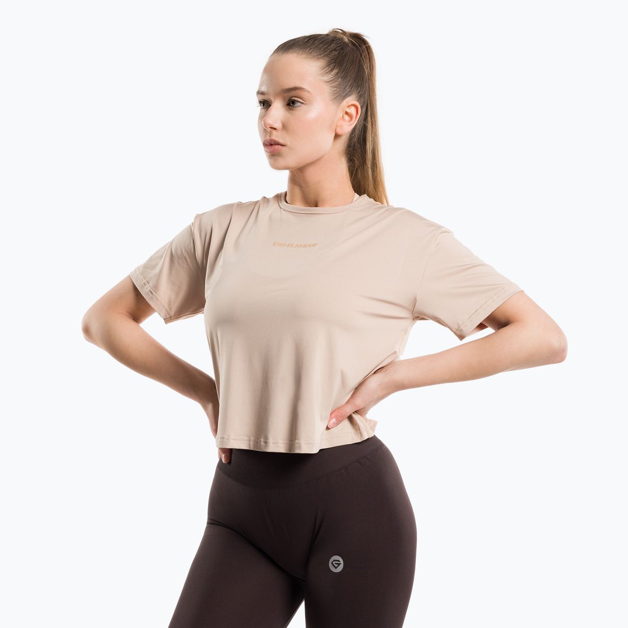 Футболка для тренувань жіноча Gym Glamour Sport Beige 427