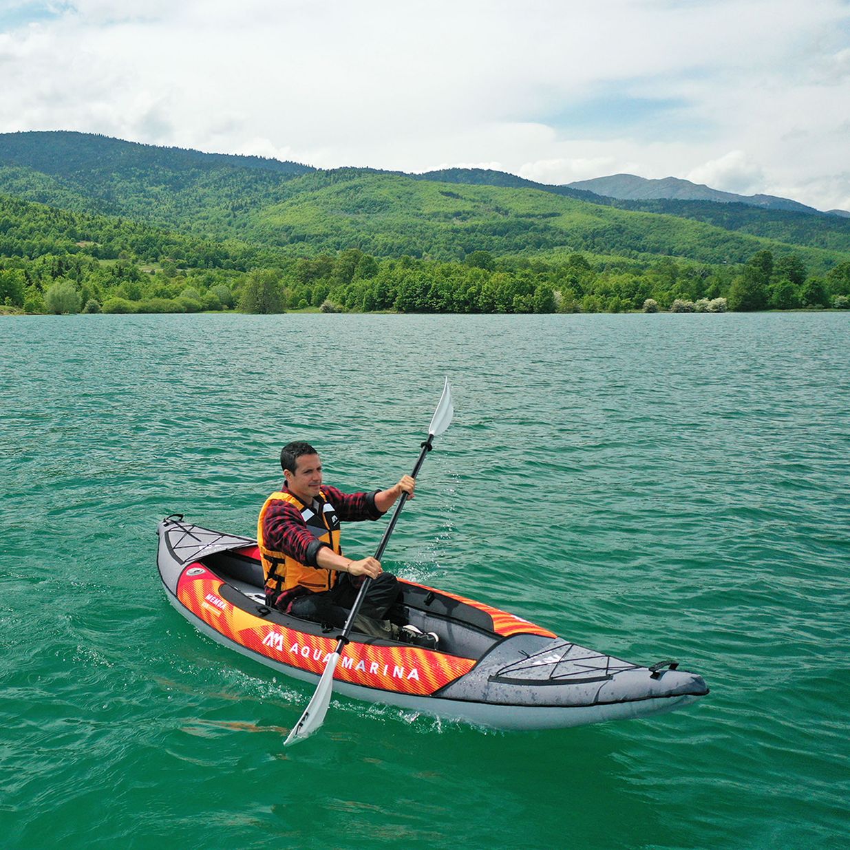 Надувна байдарка 1-місна Aqua Marina Touring Kayak оранжева Memba-330 13