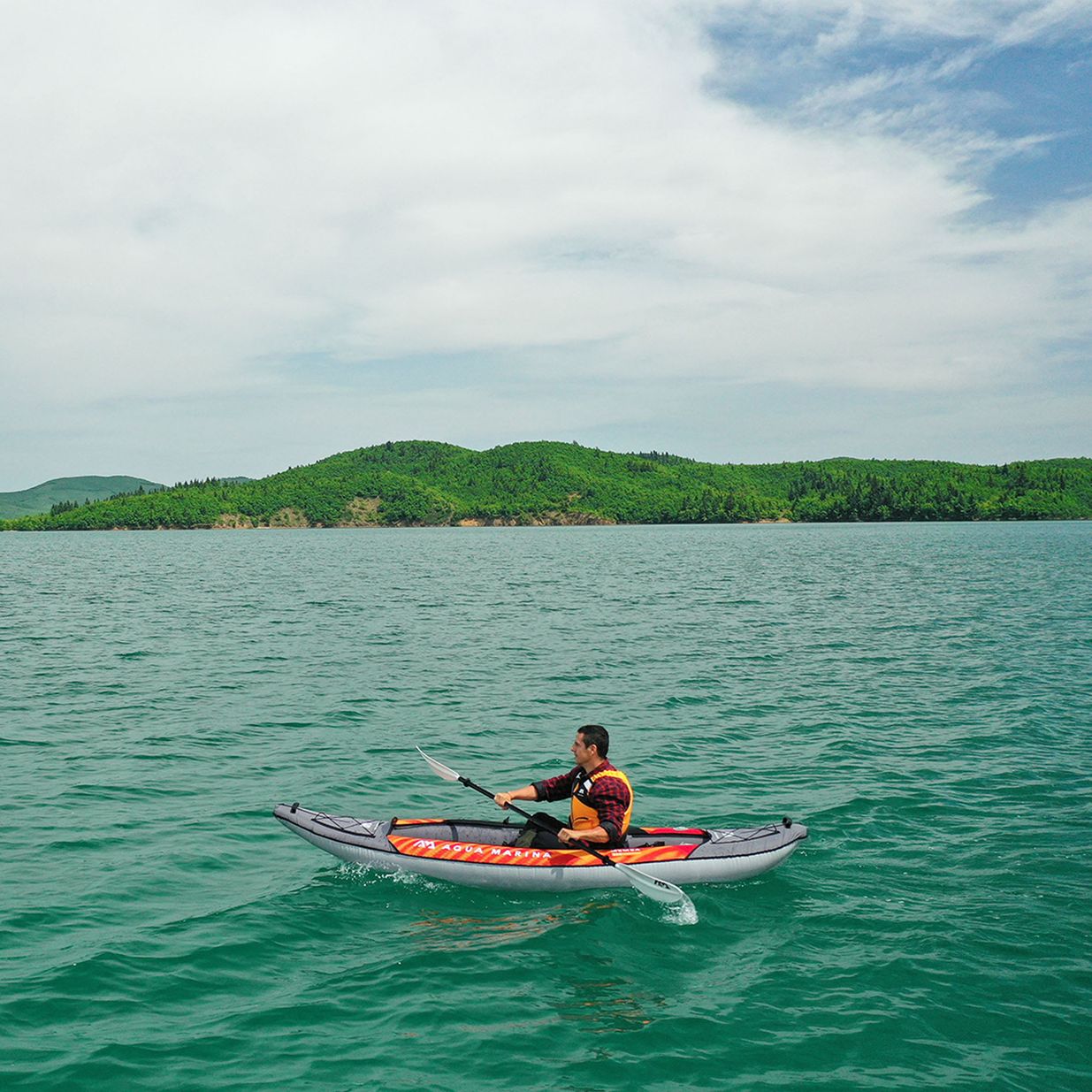 Надувна байдарка 1-місна Aqua Marina Touring Kayak оранжева Memba-330 14