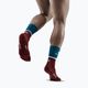Шкарпетки компресійні бігові чоловічі CEP 4.0 Mid Cut petrol/dark red 6