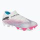 Футбольні бутси PUMA Future 7 Ultimate Low FG/AG білі/чорні/отруйно-рожеві/яскрава аква/сріблястий туман