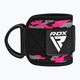 Напульсники для важкої атлетики з тримачами на щиколотку RDX A4 Ankle Straps For Gym Cable Machine pink