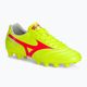 Кросівки футбольні чоловічі Mizuno Morelia II Club MD safety yellow/fiery coral 2/galaxy silver