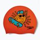 Дитяча шапочка для плавання Speedo Junior з принтом силіконова оранжево-жовта 2