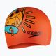 Дитяча шапочка для плавання Speedo Junior з принтом силіконова оранжево-жовта 3