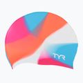 Шапочка для плавання дитяча TYR Tiedye Silicone Multicolor Jr pink/blue/orange