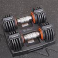Комплект гантелей регульованих TREXO 2 x 5,75 кг чорний 13
