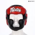 Боксерський шолом для спарингу Fairtex Diagonal Vision - повне покриття голови чорний/червоний 6
