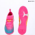 Кросівки футбольні дитячі PUMA Future 9 Match TT + Mid Jr poison pink/puma wht/sun stream/bright aqua/puma blk 14