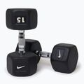 Гантель гумований Nike Strength Hex Dumbbell 15 kg black/white