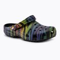 Жіночі шльопанці Crocs Класичні сезонні шльопанці з принтом зебра райдуга