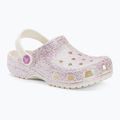 Crocs Classic Glitter Clog дитячі шльопанці bianco sporco 2