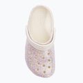 Crocs Classic Glitter Clog дитячі шльопанці bianco sporco 7