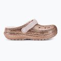 Дитячі шльопанці Crocs Classic Lined Glitter Clog золото/ледь рожевий 3
