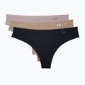 Жіночі стрінги Under Armour Ps Thong 3 шт чорні/бежеві/графітові