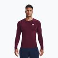 Лонгслів тренувальний чоловічий Under Armour Ua HG Armour Comp LS maroon/white